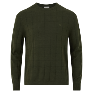 Genser Ls 100% Merino Textured Grid Cre v:1712492 Genser Ls 100% Merino Textured Grid Cre v:1712492