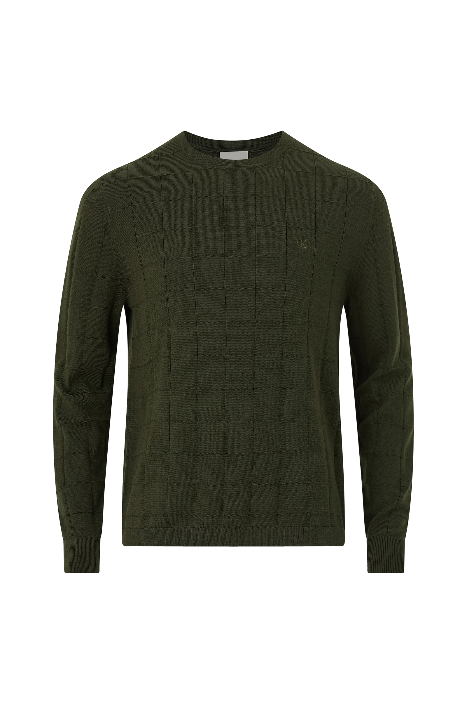 Genser Ls 100% Merino Textured Grid Cre v:1712492