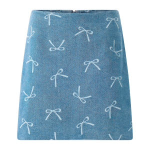 Denim skjørt med dekorative sløyfedetaljer v:7922934 Denim skjørt med dekorative sløyfedetaljer v:7922934