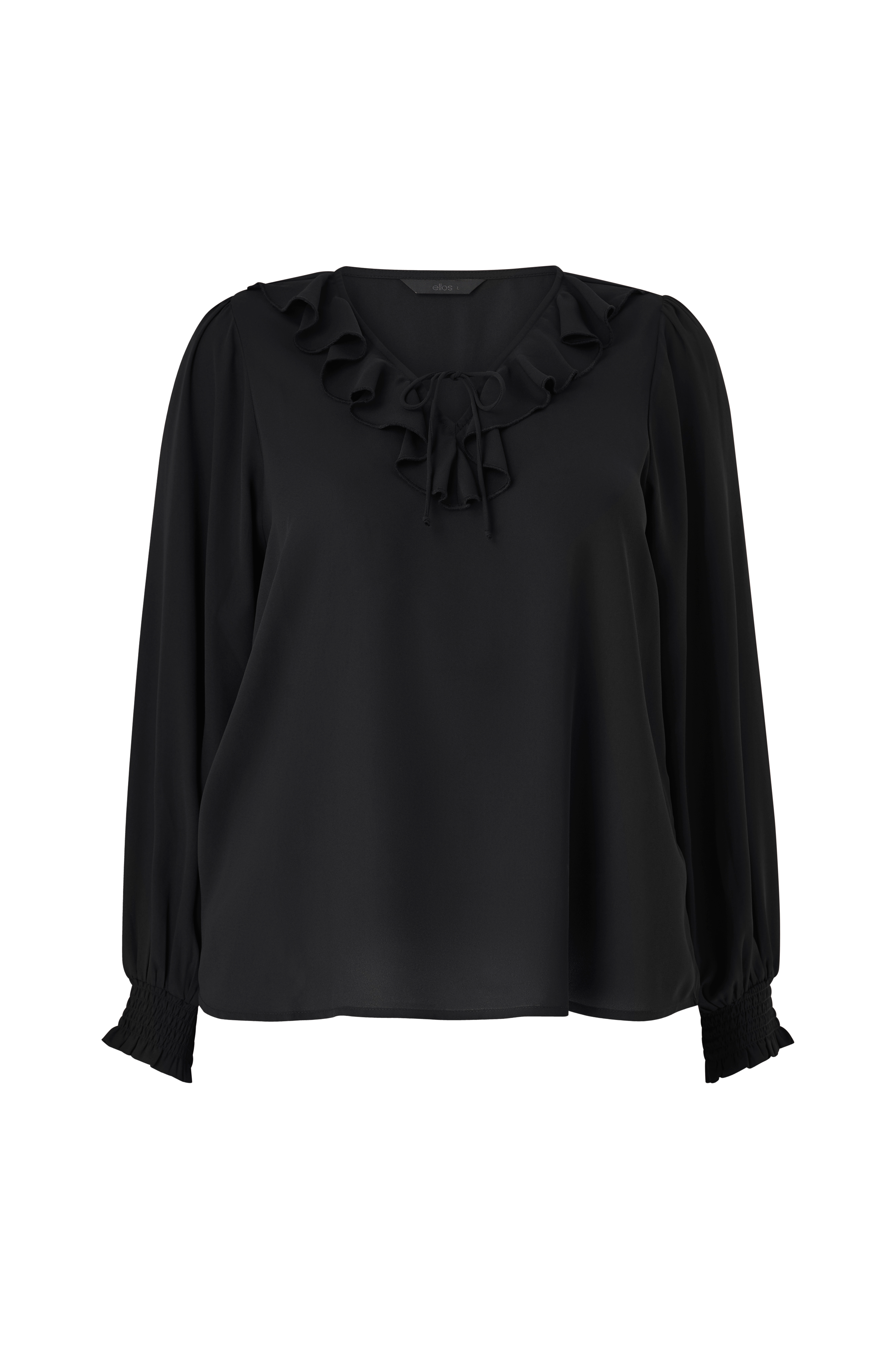 Bluse med volang v:971914