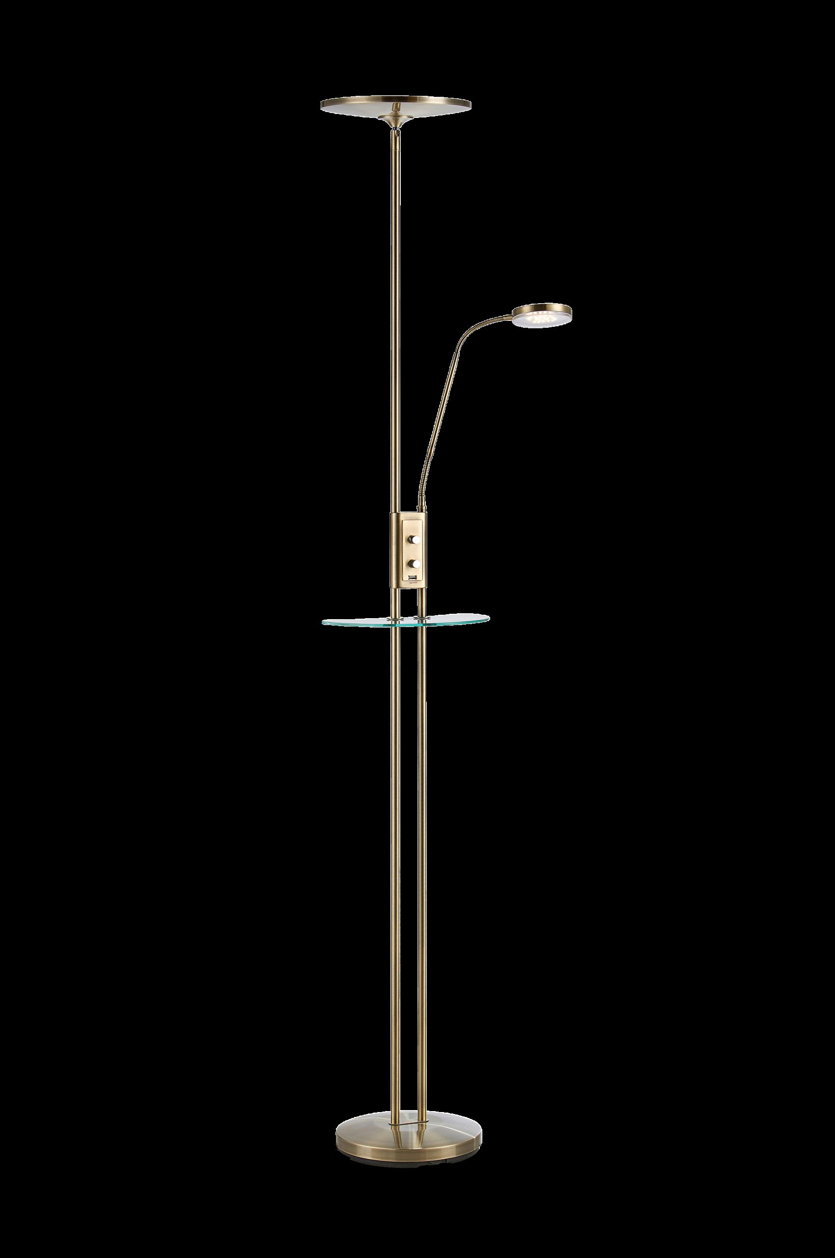 FRIEND Gulvlampe LED Antikk messing USB v:6738880