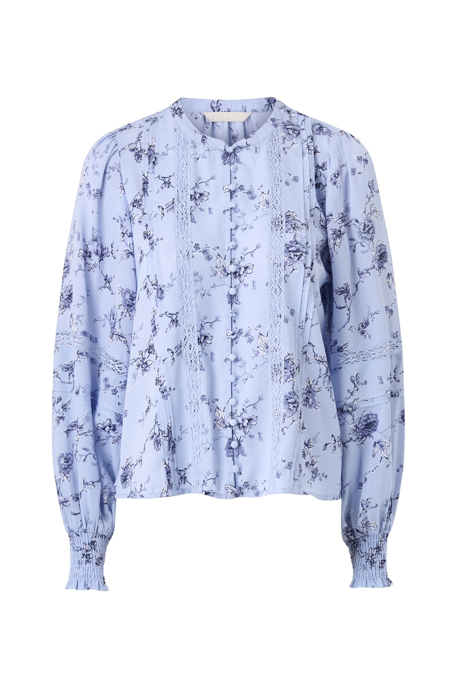 Bluse med blondedetaljer v:5873261