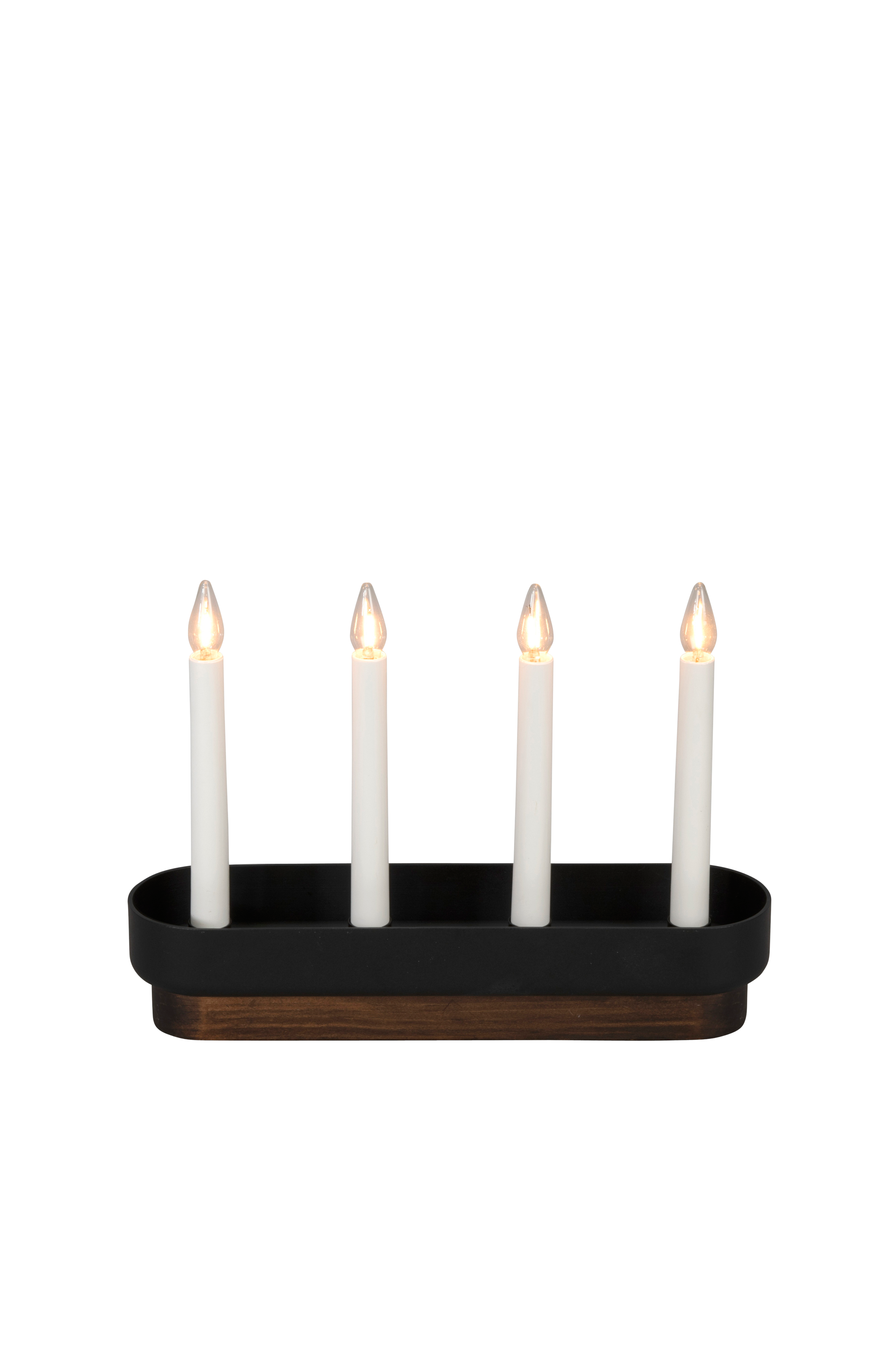 Lysestake tre/plast 4 LED 23cm v:6213253