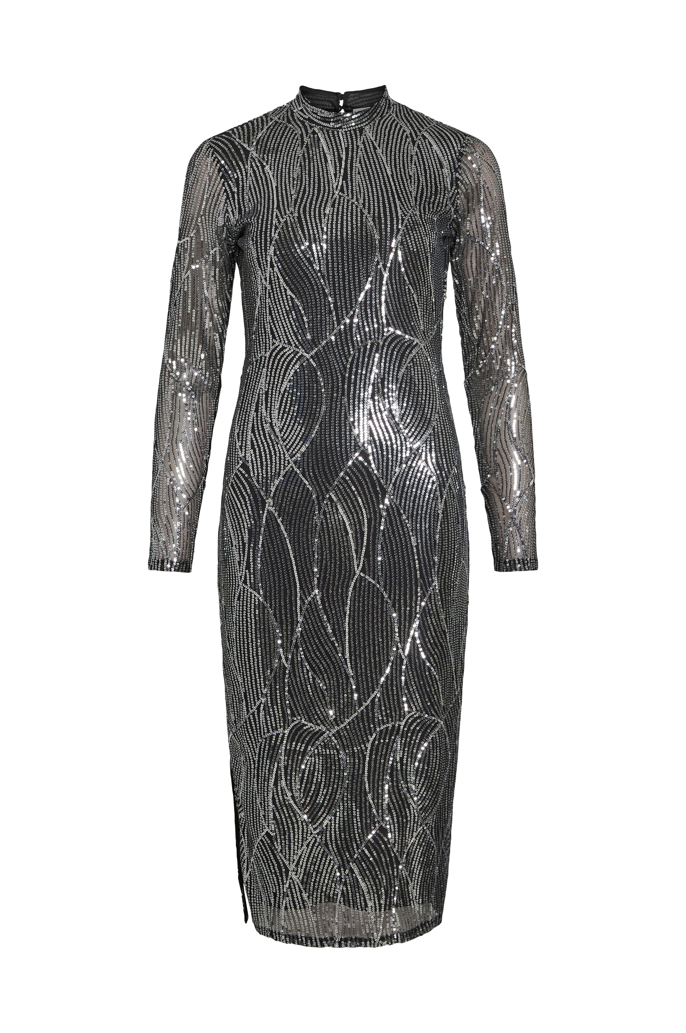 Kjole viGigi Highneck Sequin L/s Midi Dress v:5023130