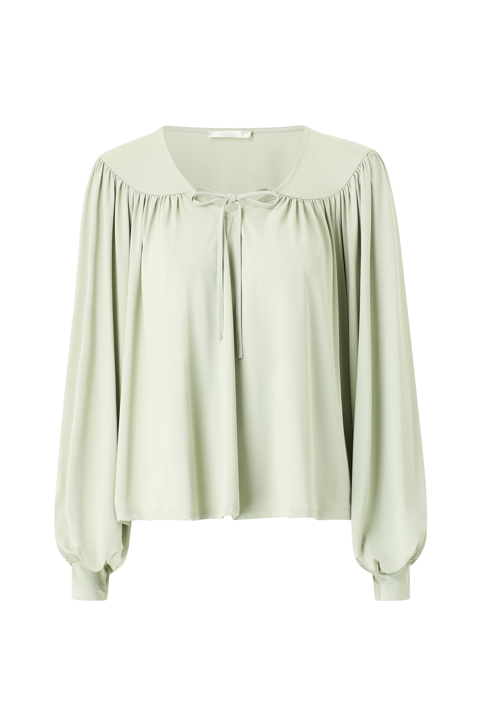 Jerseybluse med ballongermer v:2431092