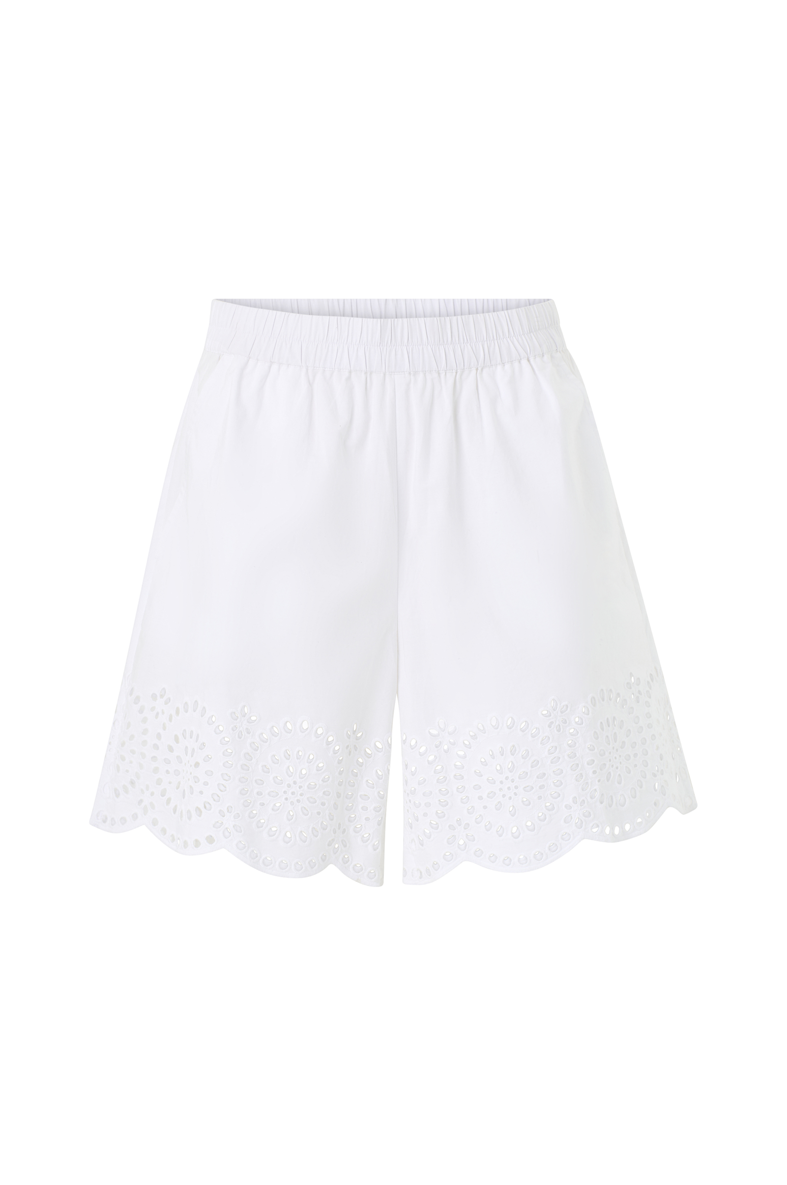 Shorts med broderie anglaise v:3878826