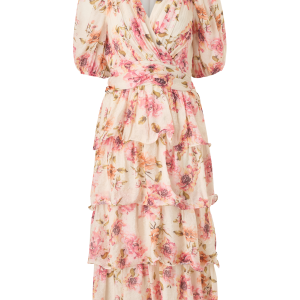 Volangkjole Frilled Balloon Sleeve Midi Dress v:3776805 Volangkjole Frilled Balloon Sleeve Midi Dress v:3776805