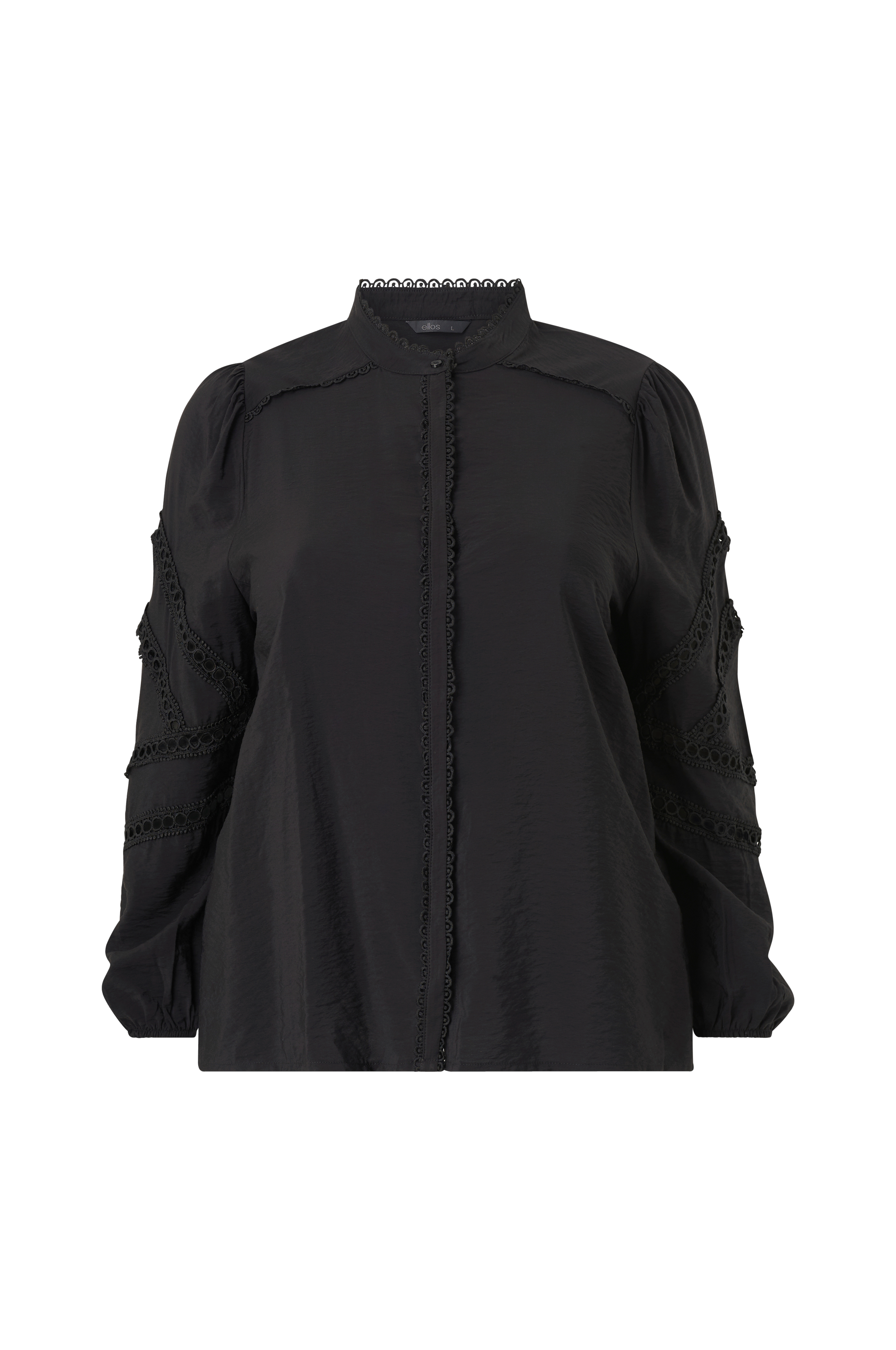 Bluse med blondedetaljer v:3629933