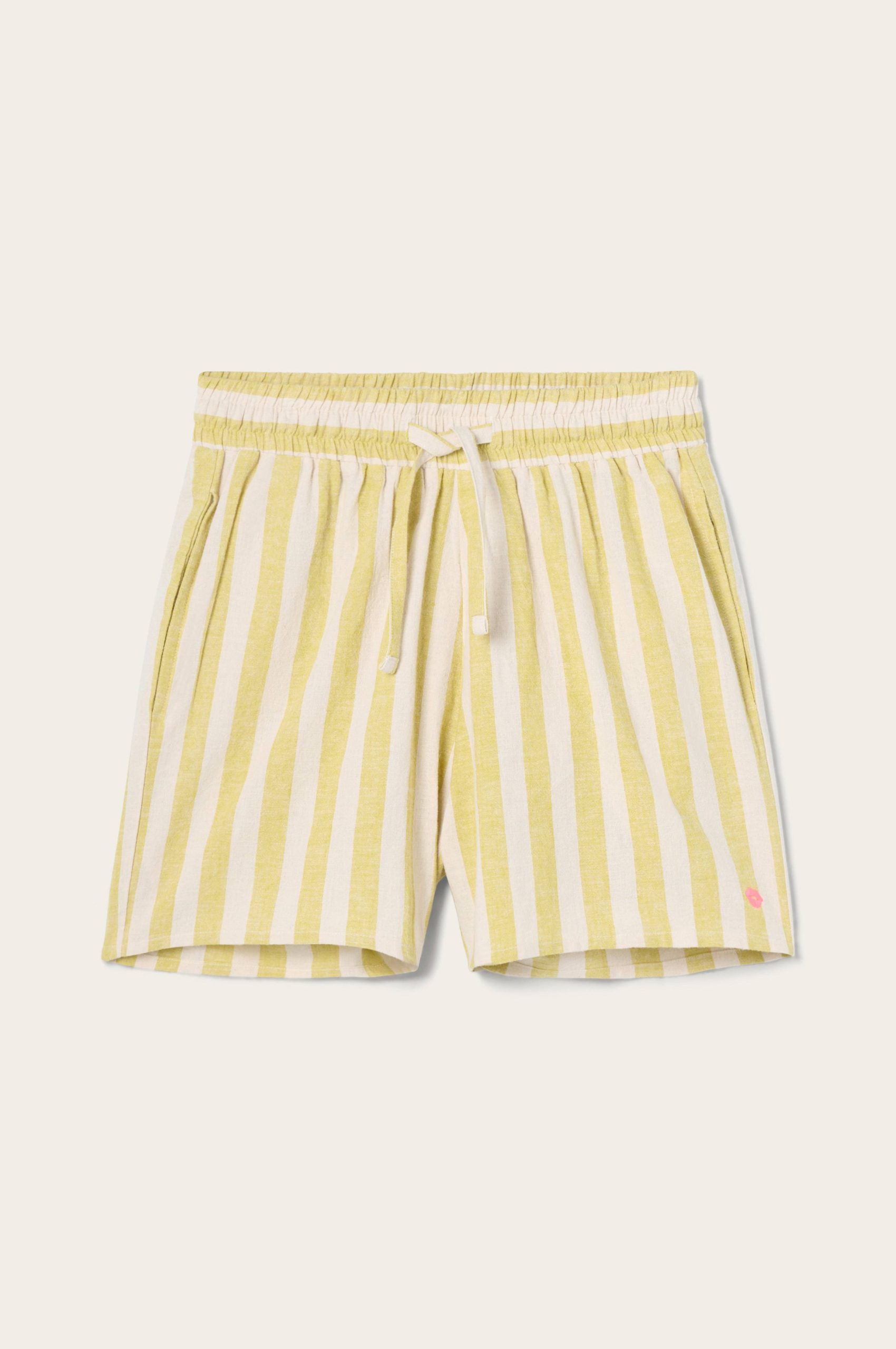 Pyjamasshorts Elly Classic Stripe i resirkulert halvlinne v:5921774