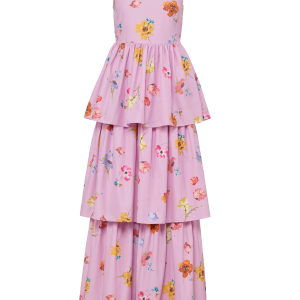 Maxikjole Cotton Taffeta Bandeau Dress v:3062361