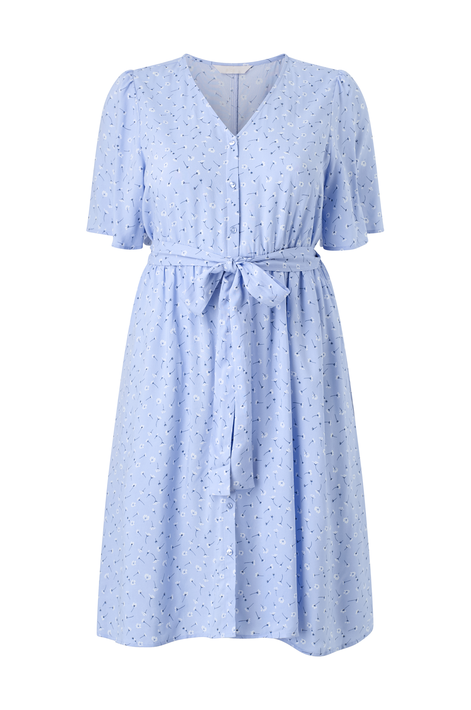 Kjole med draperte volangermer v:9428149