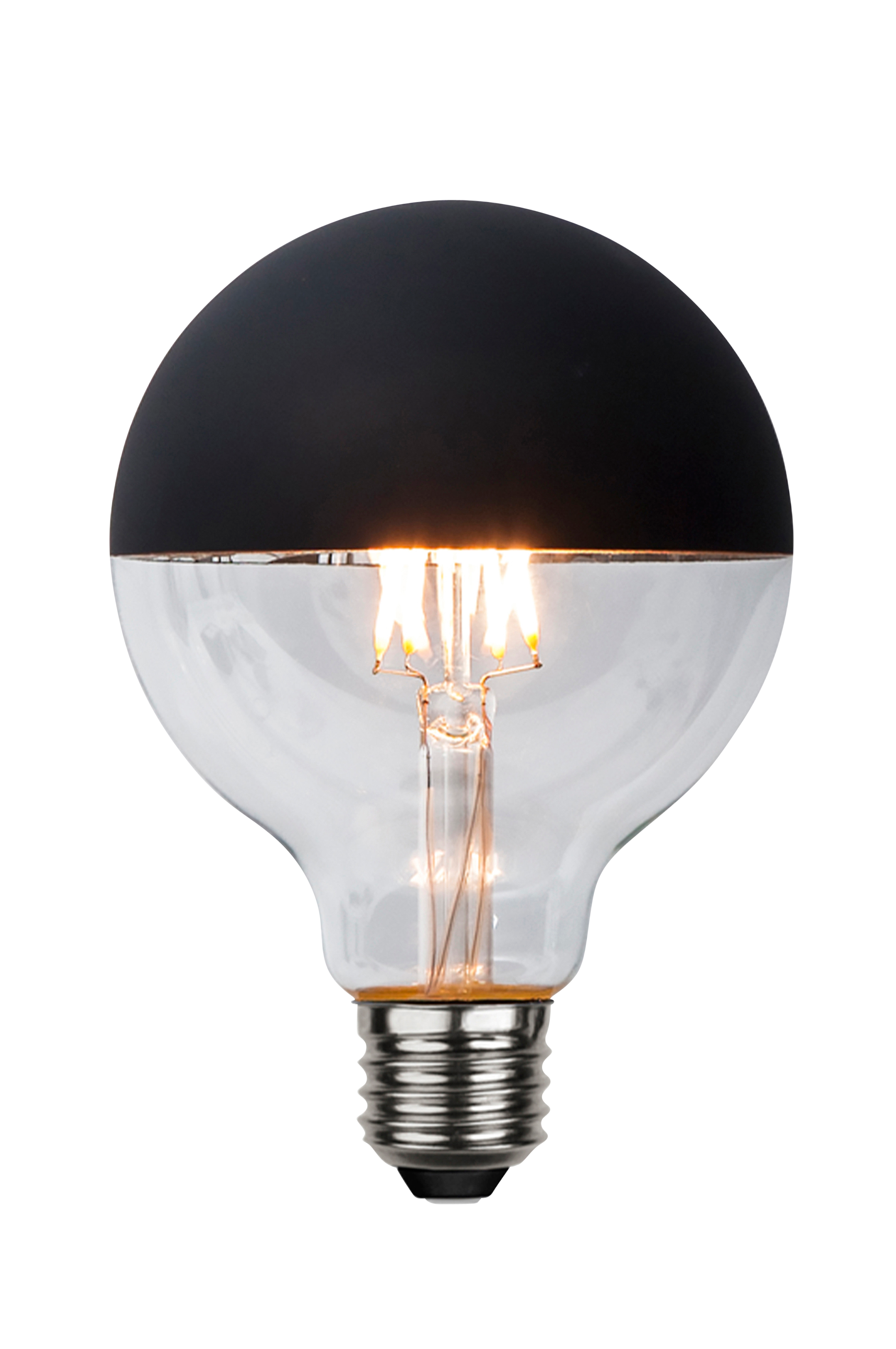 Lyspære E27 LED Kule 95 mm Toppforspeilet Svart 2,8W v:7134253