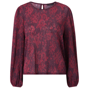 Jerseybluse med pufferme v:3005997
