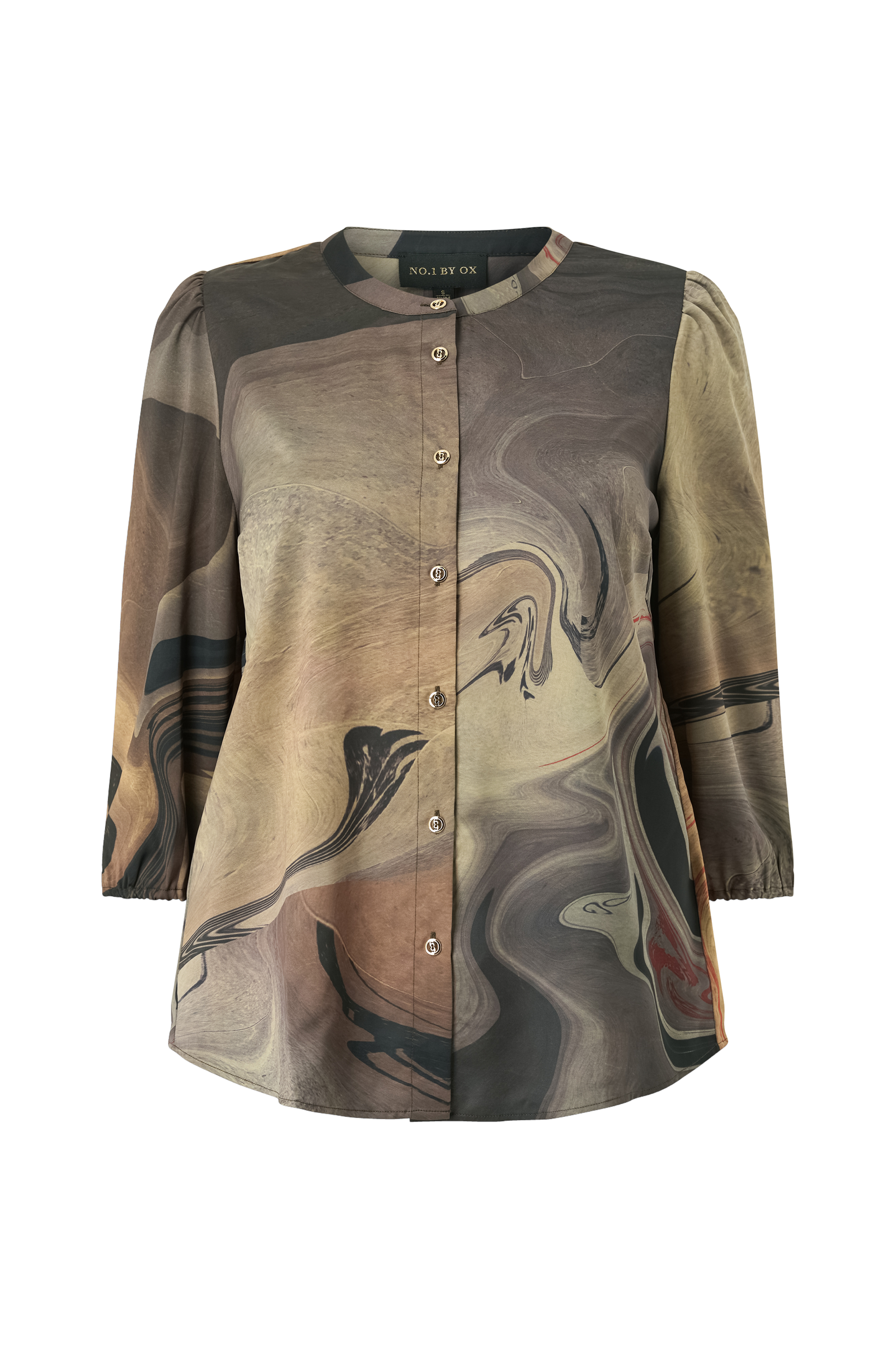Bluse Shirt w puff and 3/4 sleeve v:6491967