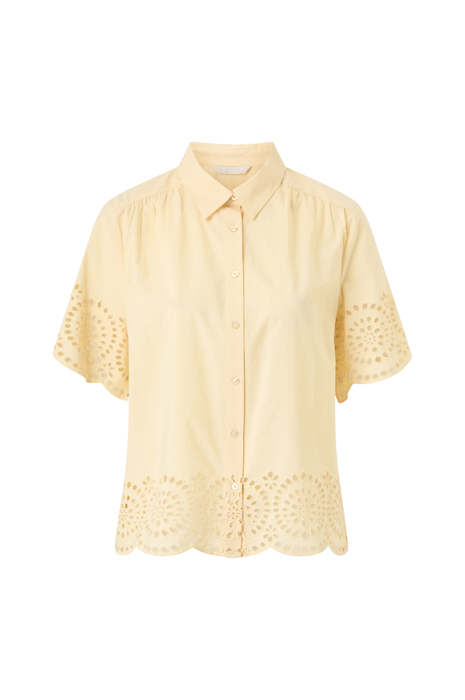 Bluse med brodert hullmønster v:809429