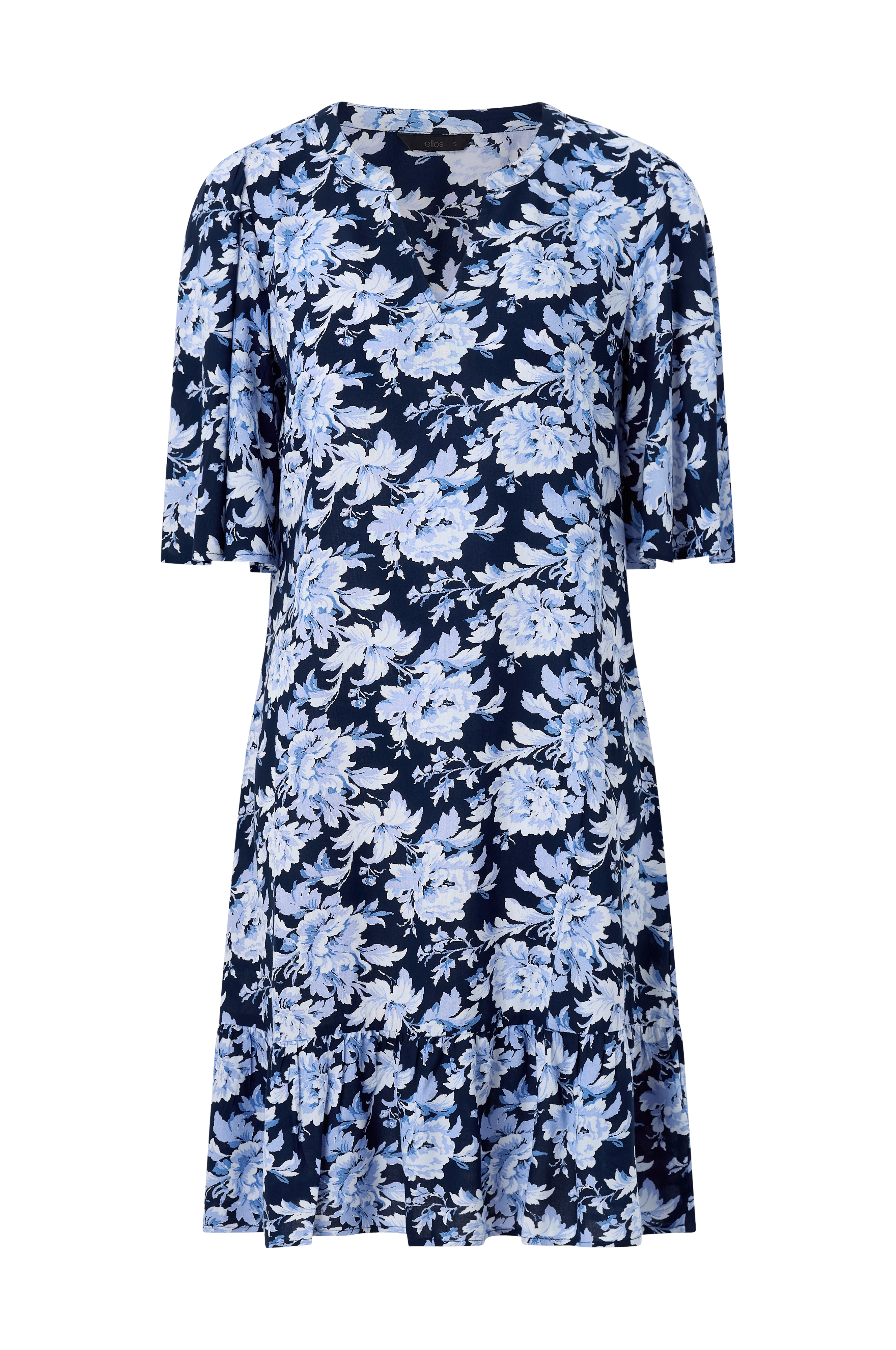 Kortermet kjole med volang v:5048754