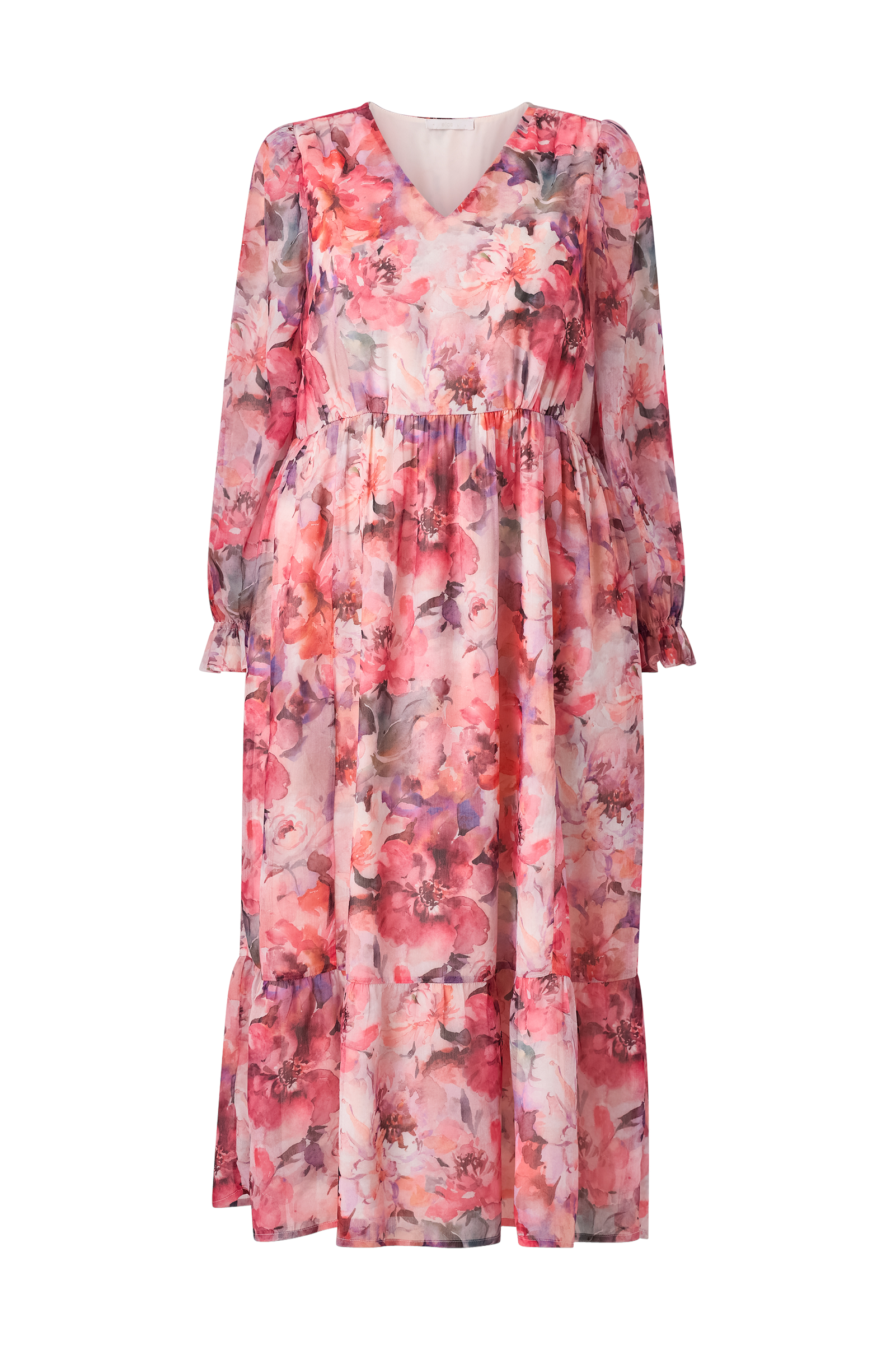 Maxikjole i chiffon v:4603959