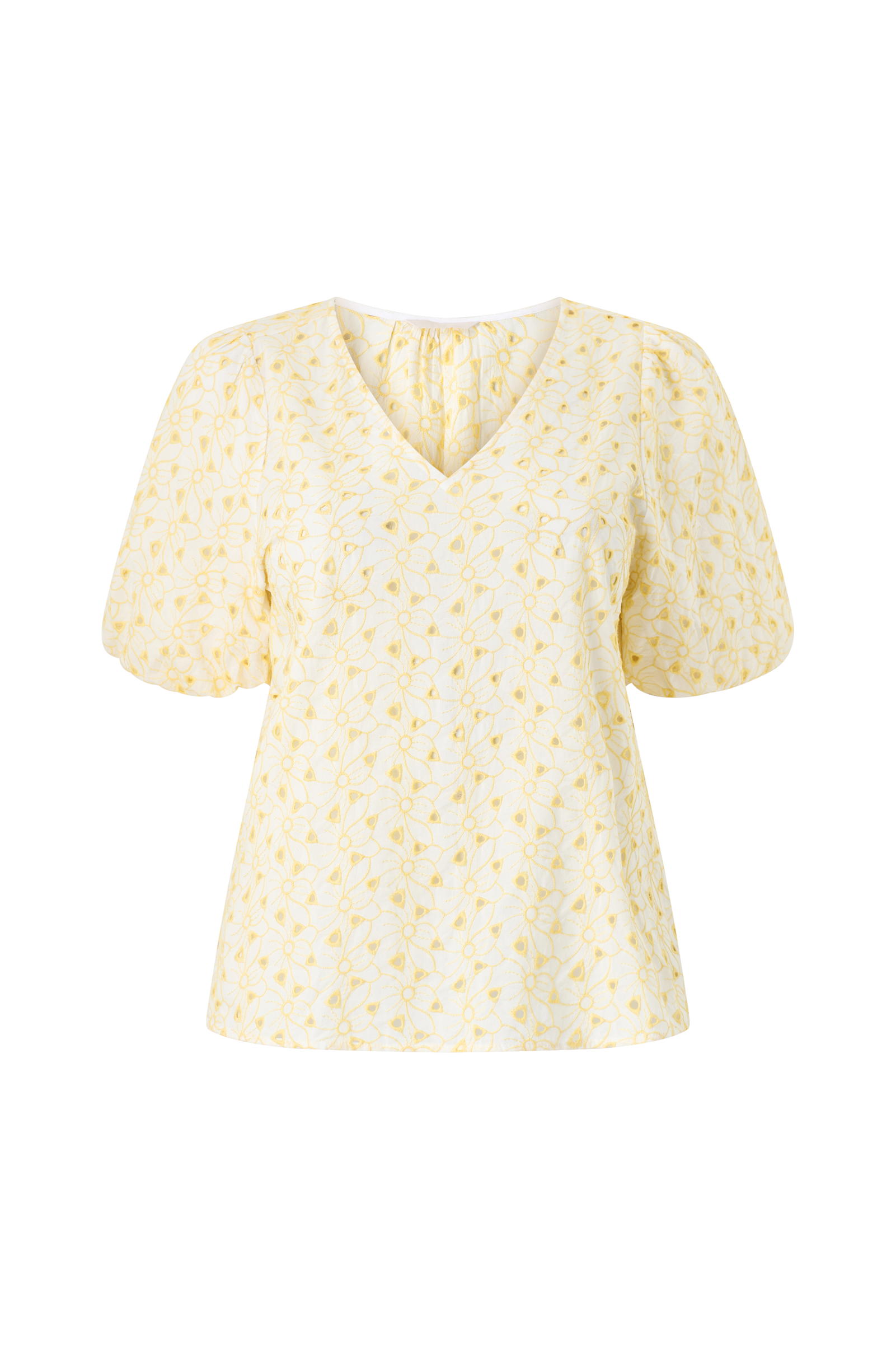Bluse med bobleermer v:529570