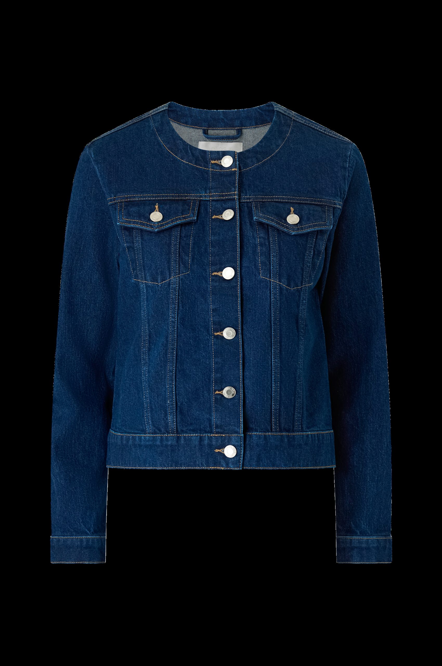 Denim jakke med avrundet hals v:9584672