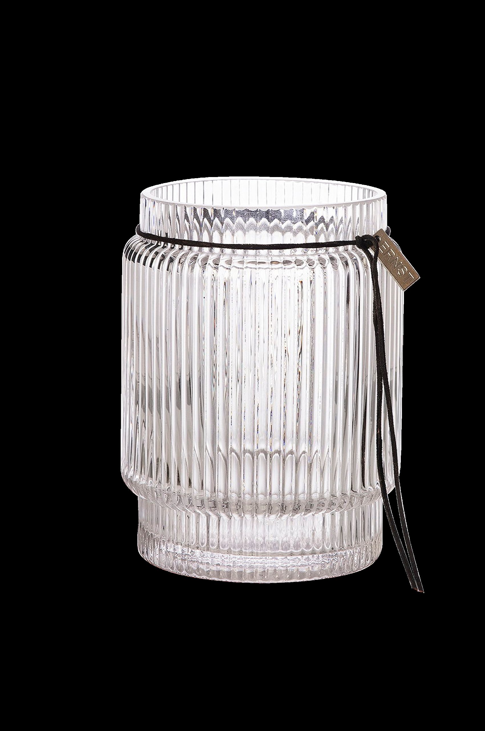 Glassvase stripete tekstur Ø 8 cm, h 10,8 cm v:7418027