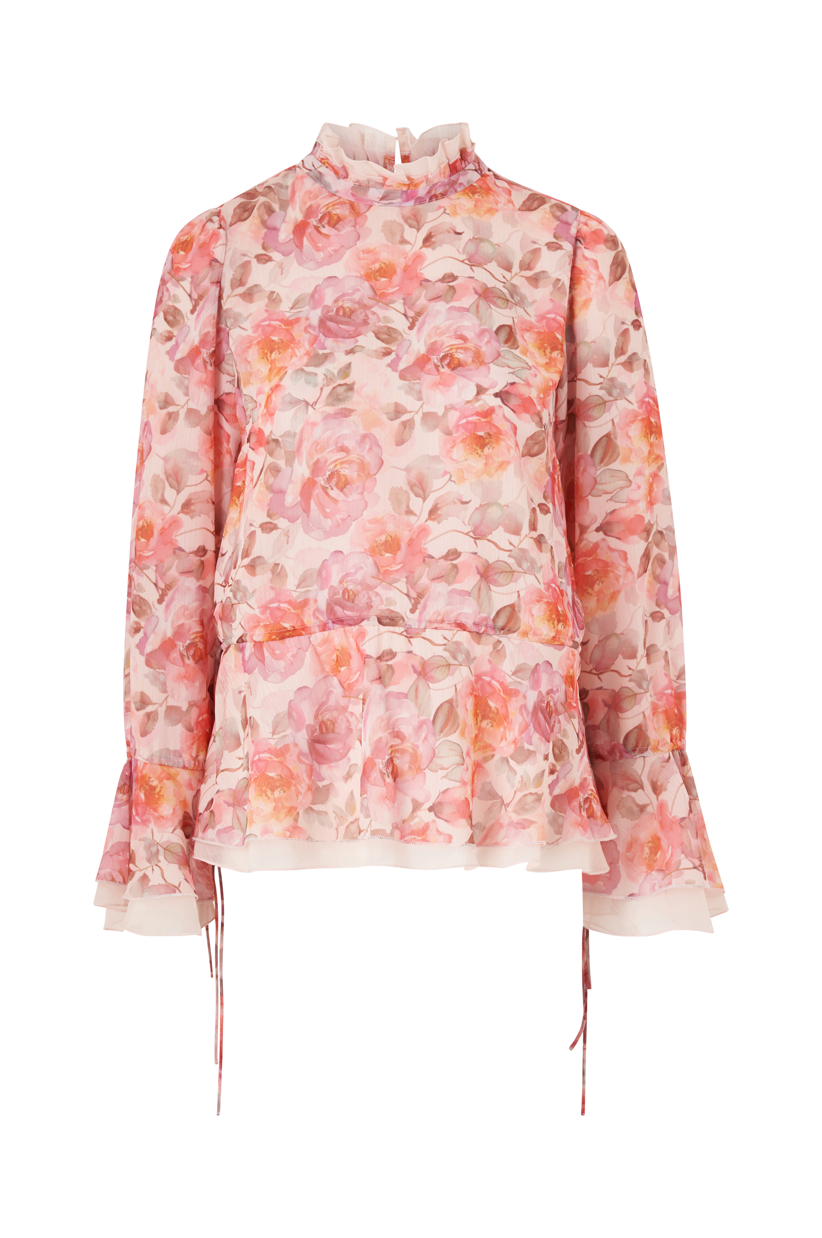 Bluse med volanger v:1832888