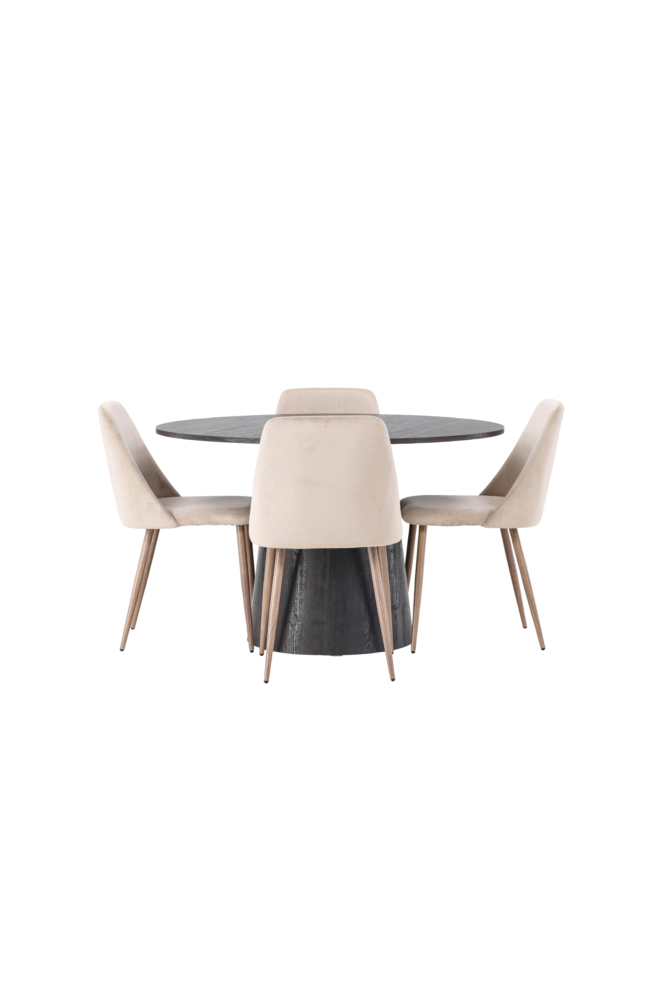 Spisegruppe Lanzo med 4 stk stoler Night v:7148610