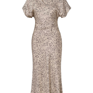 Kjole Alivia Short Sleeve Satin Midi Dress v:4790388