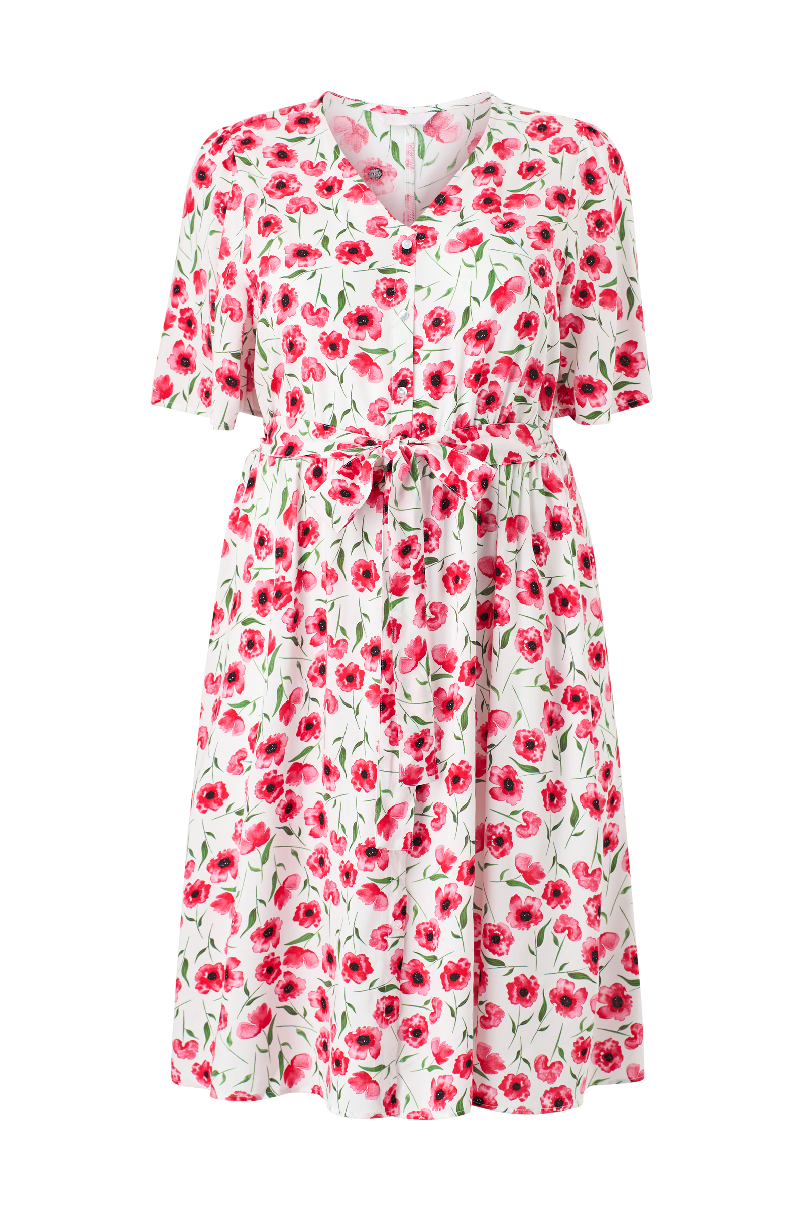 Kjole med draperte volangermer v:9834817