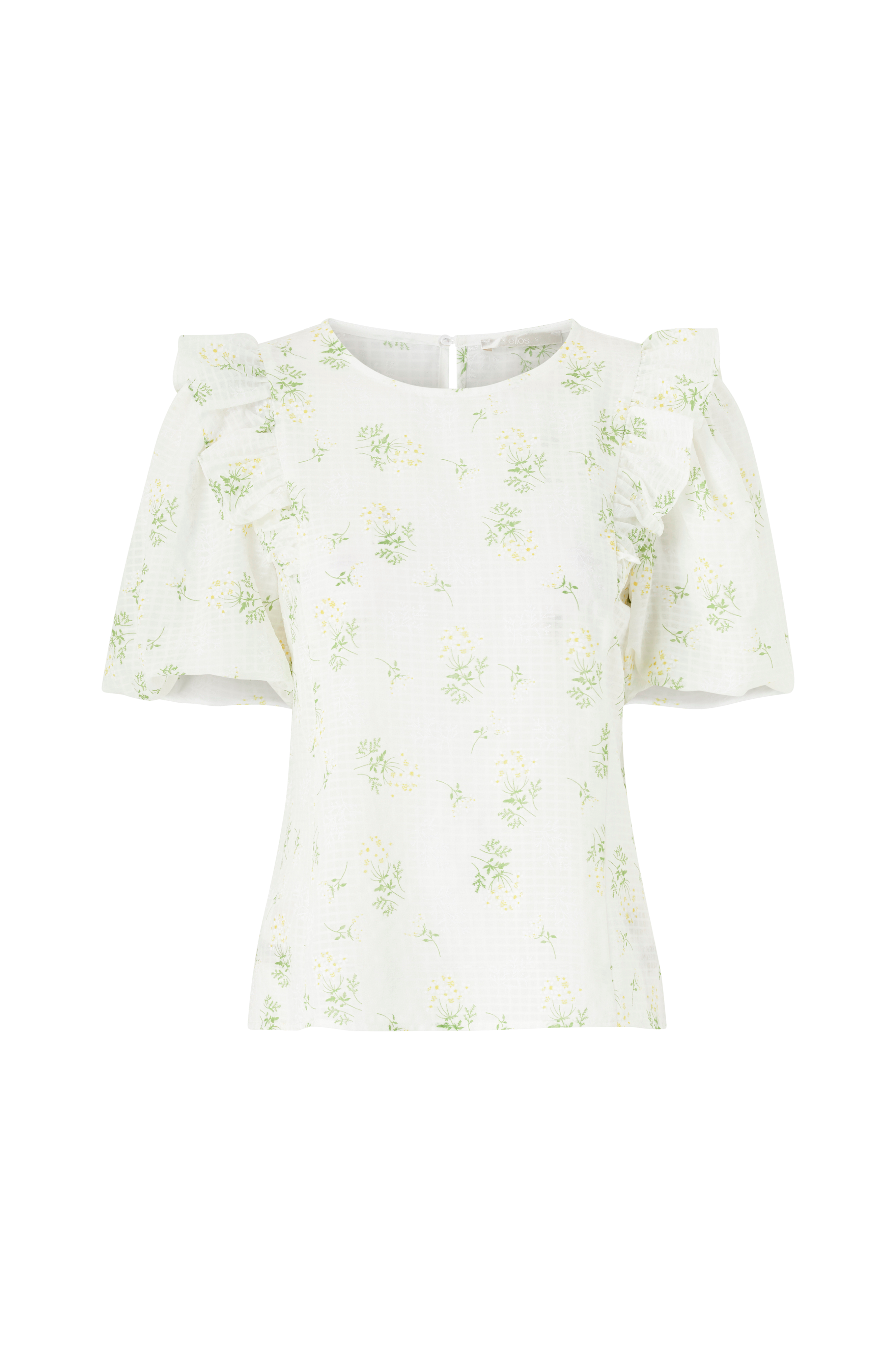 Bluse med puffermer v:2450478