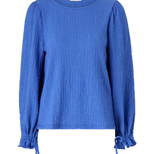Jerseybluse med bånd i mansjettene v:6555974