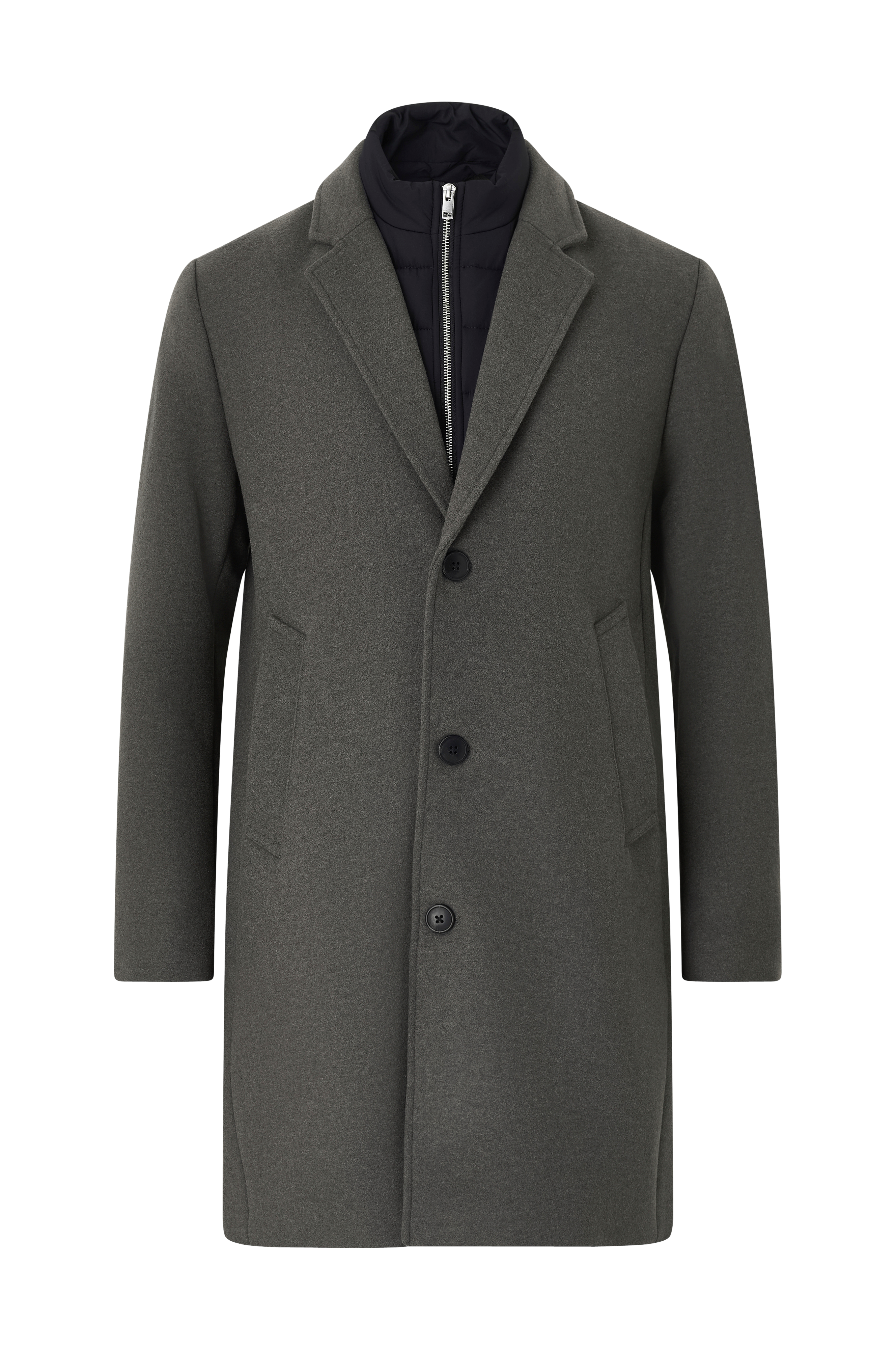 Frakk Detachable Collar Lapel Coat v:2020745